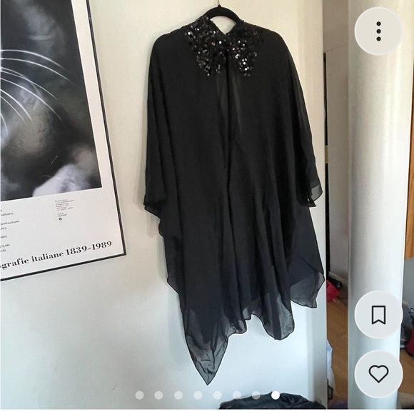 Marc Jacobs black sequin and chiffon kimono inspired cocoon overlay - Picture 8 of 8